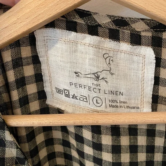 NotPerfectLinen Checkered Linen Dress NWT - Picture 3 of 3